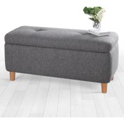 Resim Lorence Home Rocio Sandıklı Bench Puf Koyu Gri 