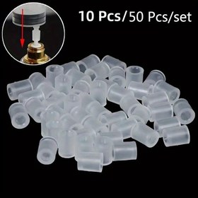 Resim Parfüm Dağıtıcı Şırınga İğne Adaptörü - 10/50 adet, PVC'siz PP Malzeme, Şeffaf, Seyahat için Kolay & Hızlı Dolum Aracı, Mini Taşınabilir, Özel Parfüm Dönüştürücü, Evrensel 