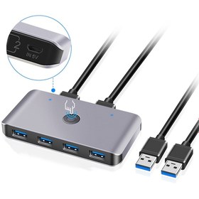 Resim Rocketek Hc402 Usb Kvm Anahtar 2 Bağlantı Noktalı Usb3.0 Switcher 