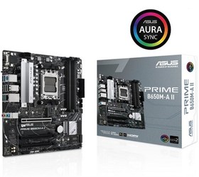 Resim Asus Prime B650M-A II B650 DDR5 Vga mATX HD DP US3 M2 RGB AM5 AMD Anakart Siyah 