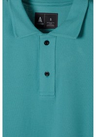 Resim Erkek Turkuaz Slim Fit Polo Yaka T-shirt Turkuaz Mavi 