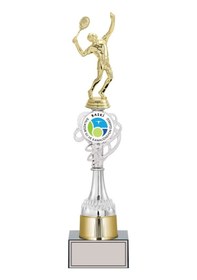 Resim Odak Kupa - Figürlü Kupalar - Tenis Erkek Figürlü Kupalar Fg-036 B - 41 Cm Altın - Beyaz 