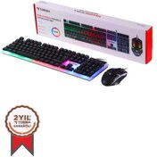 Resim Torima TMK-03 Gaming RGB Işıklı Kablolu Q klavye ve Mause Seti Siyah 