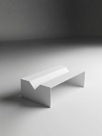 Resim Cropa Metal Orta Sehpa / Dergilik - Beyaz 