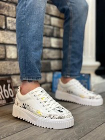 Resim BA0801 BOA Yüksek Taban Sarı Siyah Desenli Erkek Spor Ayakkabı 