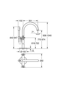 Resim Grohe 25272AL0 Atrio Banyo Duş Bataryası Siyah 