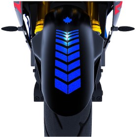 Resim 2 Adet Sport Motosiklet Çamurluk Reflektif Mavi Kask Sticker Çınar Extreme 