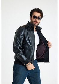 Resim Franko Armondi Klasik Reguler Erkek Deri Ceket E36-kd-k-07-24218 Siyah 