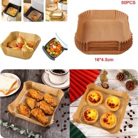 Resim MiraLive Büyük Boy Air Fryer Fritöz Pişirme Kağıdı 50 Adet 