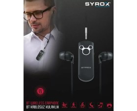 Resim Syrox MX13 Bluetooth Kablosuz Kulakiçi Kulaklık SYX-MX13 Siyah 