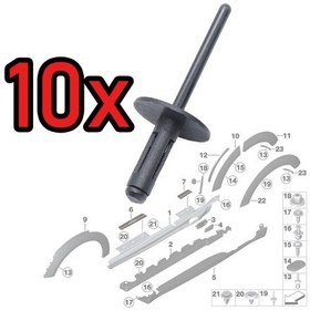 Resim Lasonstiges 10 Adet.tampon Çamurluk Çamurluk Yayıcı Yayıcı Kör Perçinler Alpina B3 D3 Roadster Xd3 Xd4 Yan Basamaklar Çamurluk 