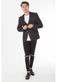 Resim Sposo G-182 İki Düğme Dar Kalıp Siyah Erkek Blazer Ceket Siyah 