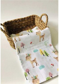 Resim Geyik Çok Amaçlı Müslin Örtü Battaniye Çok Renkli 