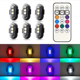 Resim 2/4/6 adet USB Şarjlı LED Dekoratif Işıklar, RGB Çok Renkli Ortam Işıkları, Uzaktan Kumanda ile Birlikte, Evler, Arabalar, Motosikletler, Kamyonlar, Bisikletler vb. Çok Amaçlı Dekoratif Işıklar için Uygun 