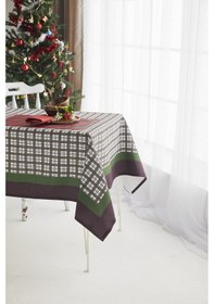 Resim Ays Home Yeşil Kareli Pötikare Christmas Yemek Masa Örtüsü 