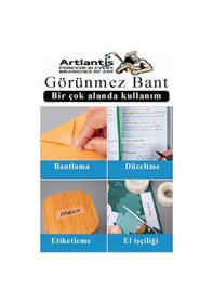 Resim Görünmez Bant 19x33 Metre 1 Adet Şeffaf Görünmez Bant Aydınger Yazılabilir Mat Bant Büro Bandı Selefon Bant 1 