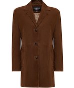 Resim Emma Women's Brown Suede Leather Coat Derimod