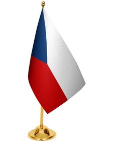 Resim Masa Üstü Çek Cumhuriyeti Bayrağı + Pirinç Direk Masa Bayrak Seti 