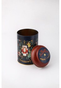Resim Fairytale Nutcracker Desenli Yuvarlak Metal Saklama Kabı, 10,5 X 15 Cm, 1,1 Lt Desenli 