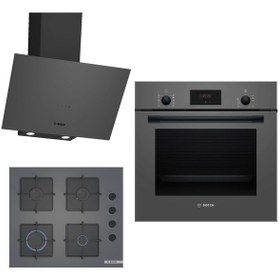 Resim Bosch HBF512BH1T-POP6C9P30O-DWK64PJ70T Ankastre Gri 3 Lü Set 312 