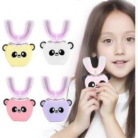 Resim Zihaisheng 2-12 Yaş Akıllı 360 U Tipi Çocuklar Sonic Elektrikli Diş Fırçası Otomatik Ultrasonik Diş Fırçası Karikatür Desen Çocuk Fırçası Mor 