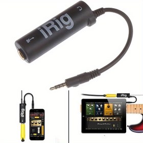 Resim 1 adet Telefon Gitar Arayüzü - Yüksek Kaliteli Ses Kaydı ve Tuning için I-Rig Dönüştürücü - Gitar Aksesuarları 