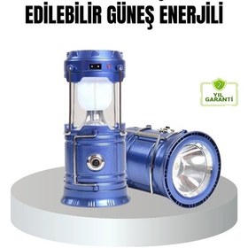 Resim Güneş Enerjili Kamp Lambası Şarjlı Taşınabilir Kompakt Açık Hava Işığı Çok Renkli 