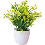 Resim Sarı Yapay Çiçekler Kokusuz Aşınmaya Dayanıklı Ev Dekor Yaratıcı Masa Bahçe Oturma Odası İçin Canlı Bitki 