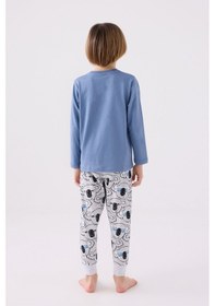 Resim Rolypoly Erkek Çocuk Pijama Takımı ,süprem Dokuma Mavi 