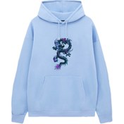 Resim VENHENA Ejderha - Dragon Bebe Mavi Kapüşonlu Sweatshirt - Hoodie 