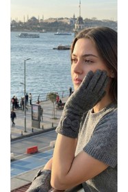 Resim LAGRANZE Premium Keçe Kadın Uzun Eldiven 