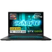 Resim Gigabyte Gaming 16 3THK3TR893SD-321-5 R7-260 32 GB 1 TB+512 GB SSD 16" RTX5050 Free Dos Dizüstü Bilgisayar 