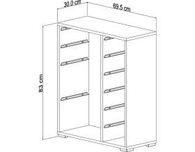 Resim Pratico Çok Amaçlı Oyuncak Dolabı Beyaz 2D2K6U 