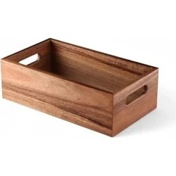 Resim Aesco Akasya Ağacından Ahşap Ekmeklik, Akasya Ekmek Sunum Sepeti, Ekmek Sunum Kutusu 25X14X8 cm 