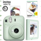 Resim Fujifilm Instax Mini 12 Fotoğraf Makinesi + 20'li Film + Mini Albüm Seti Yeşil 