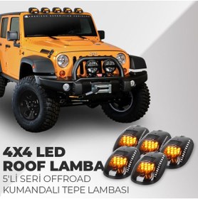 Resim Karva 4x4 Off Road Kumandalı Tepe Lambası 5'li Set 