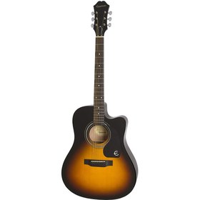 Resim Epiphone FT-100CE Jumbo Elektro Akustik Gitar (Vintage Sunburst) 