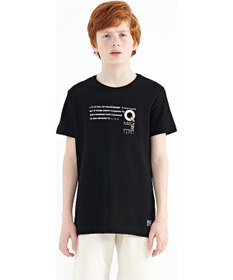 Resim Tommylife Tommy Life Siyah Baskı Detaylı O Yaka Standart Kalıp Erkek Çocuk T-shirt - 11145 Siyah 