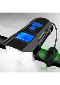 Resim Bisiklet Lcd Hız Göstergesi Su Geçirmez Şarjlı Led Işık Km Ekran Siyah 