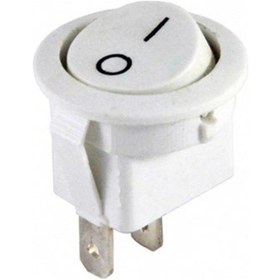 Resim Ic-133A Yuvarlak Işıksız Anahtar On-Off 2 Bacaklı Beyaz Kasa 100 Adet 