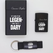 Resim Ada Lazer Kişiye Özel Hımym Metal Sigara Kutusu, Zippo Çakmak ve Anahtarlık Seti 
