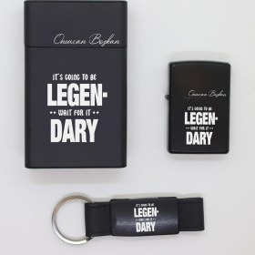 Resim Ada Lazer Kişiye Özel Hımym Metal Sigara Kutusu, Zippo Çakmak ve Anahtarlık Seti 