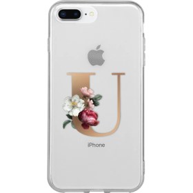 Resim Moodcase Apple iPhone 8 Plus U Harfi Desenli Şeffaf Telefon Kılıfı 