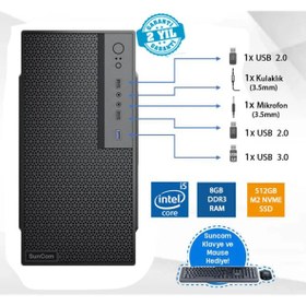 Resim SunCom Force SC3-142 i5-3470 8GB 512SSD FreeDOS Masaüstü Bilgisayar 