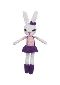 Resim Amigurumi Organik Oyuncak-uyku Arkadaşı Tavşan-örme Mor Tavşan 