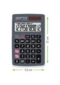 Resim Gıpta F3011 Cep Tipi 12 Hane Hesap Makinesi 