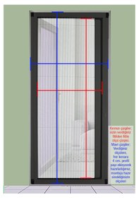 Resim Akordeon Double Pileli Pilise Kapı Beyaz Sineklik 210x210 Istediğin Ölçüde En 210' A Kadar / Boy 210'a Kadar 