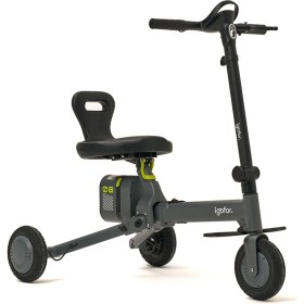 Resim Igofor 3 Tekerlekli Katlanabilir Elektrikli Oturulabilir Scooter – Hafif, Taşınabilir, Uzun Menzilli - Gri 