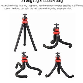 Resim Singree "ldx-668 Esnek Ahtapot Tripod: 360 Dönebilir, 1.2kg Taşıma Kapasiteli, Akıllı Telefon & Aksiyon Kamerası İçin" 