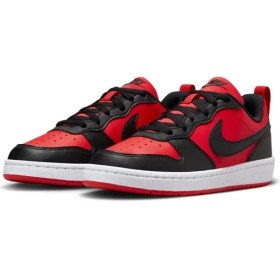 Resim Nike Court Borough Low Recraft (Gs) Erkek Çocuk Spor Ayakkabı Düz Taban Kırmızı Siyah Renk 